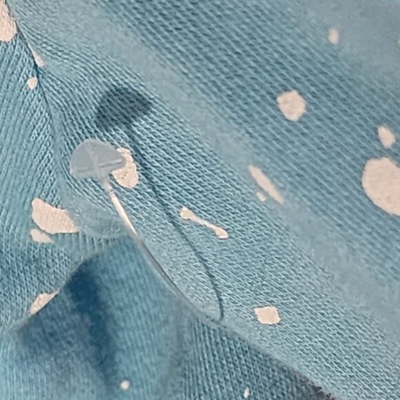 Nickelodeon Spongebob Blue White Snow Splatter Fleece Lined Crop Sweatshirt XXL - Picture 12 of 16